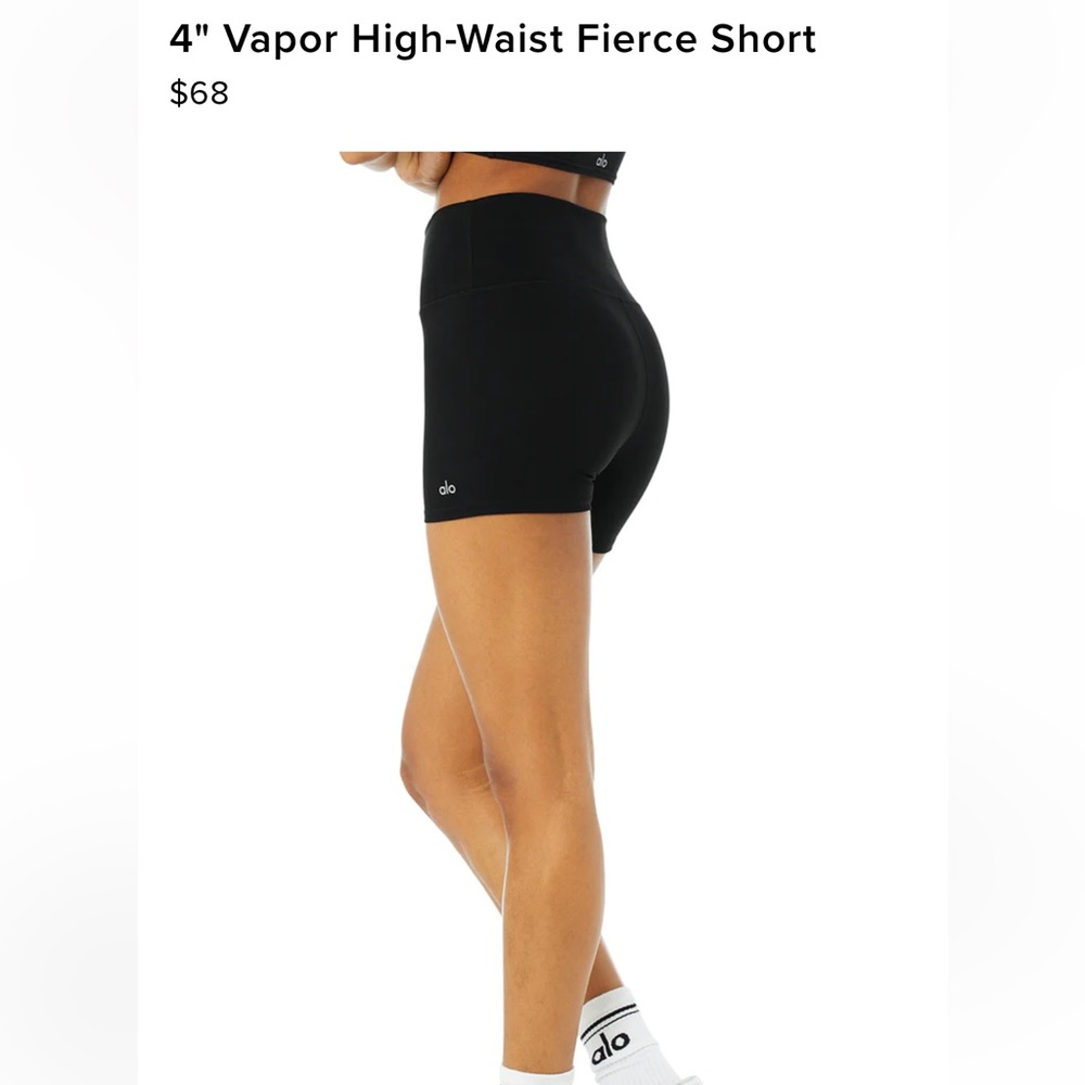NWT! + in bag. Alo 4" Vapor High-Waist Fierce Short size x-small, color black